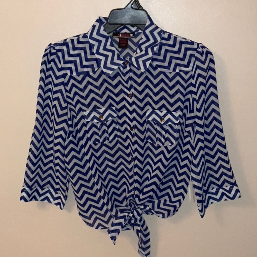 Blue Chevron Women's Top